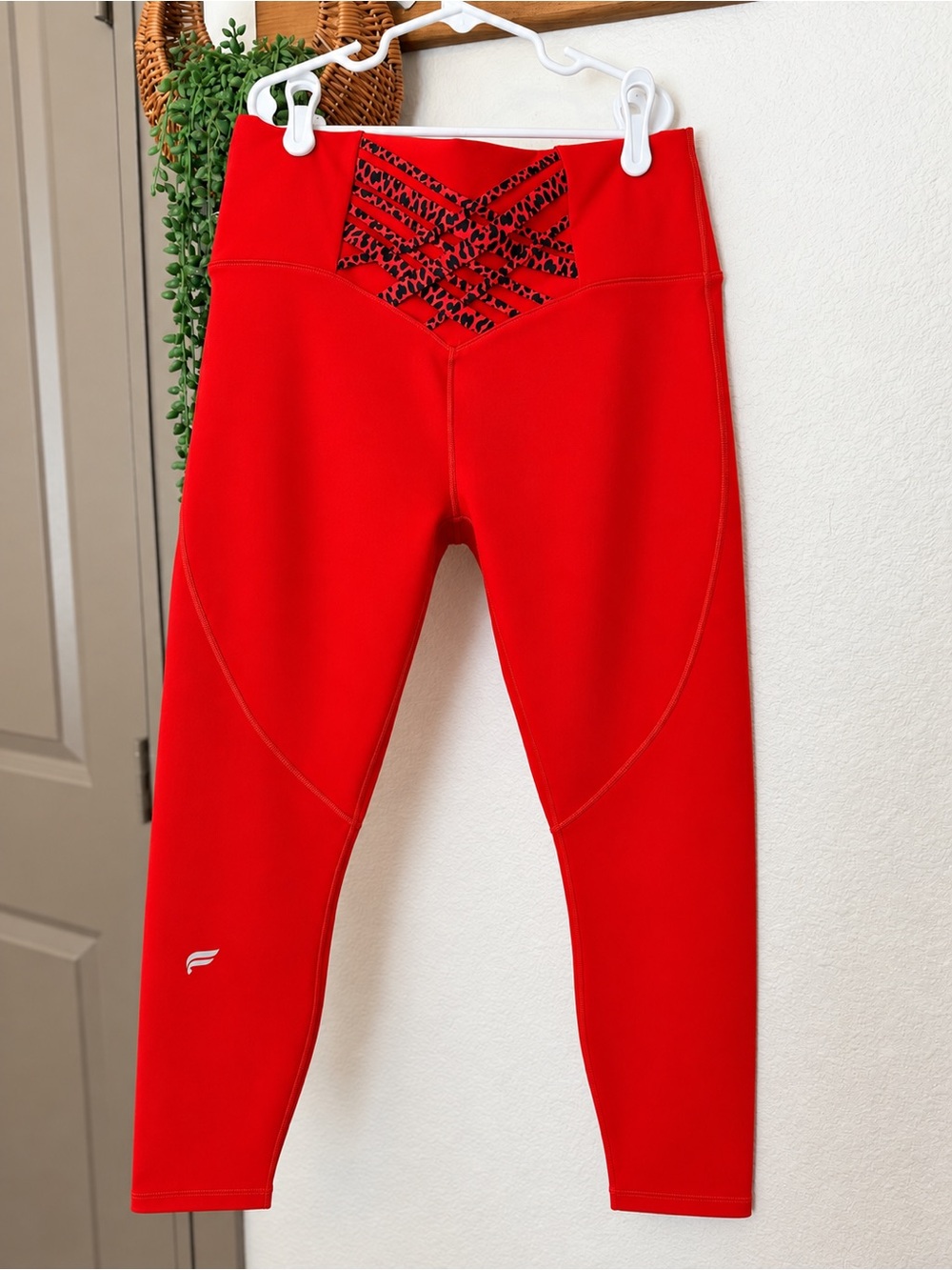 Fabletics | PowerHold Compression Leggings | NWT | Red Animal Print | Size L
